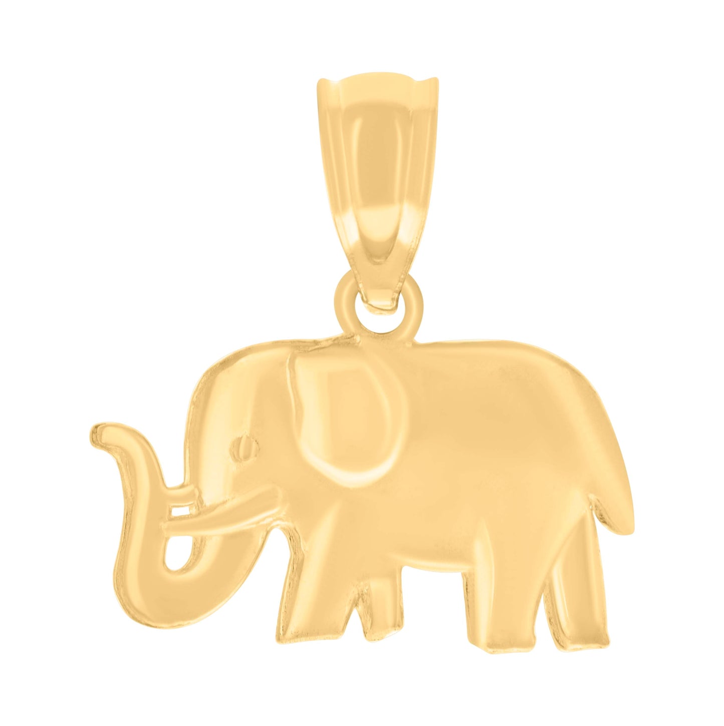 14K Yellow Gold Womens Elephant Good Luck Animal Wildlife Charm Pendant