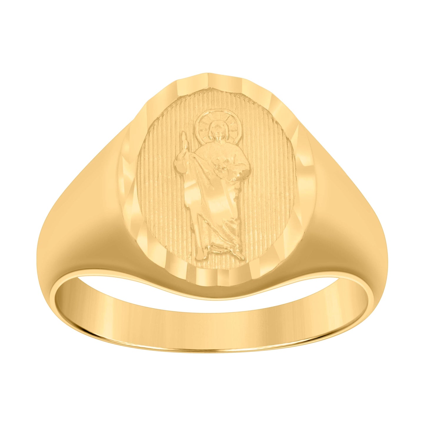 10K Yellow Gold Mens St. Jude Religious Ring