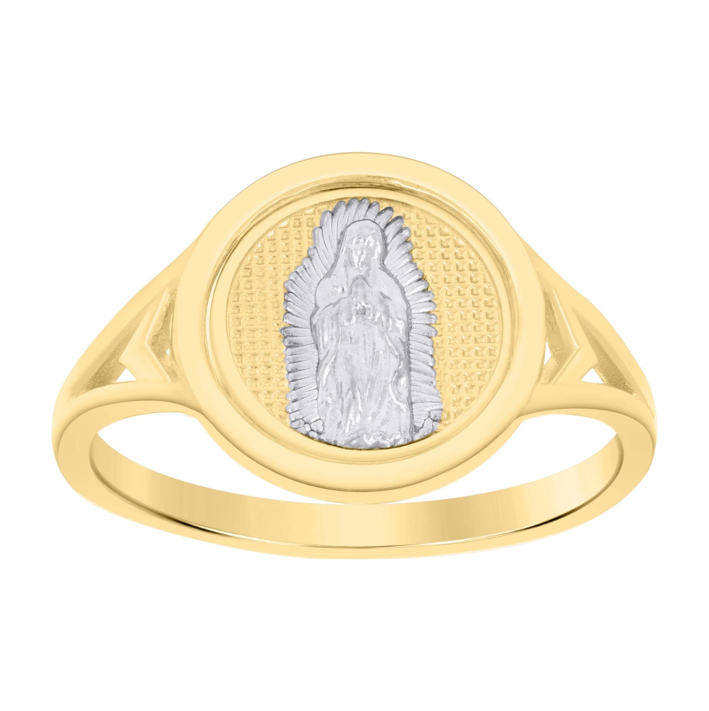 10K Two-tone Gold Womens Guadalupe Religious Ring