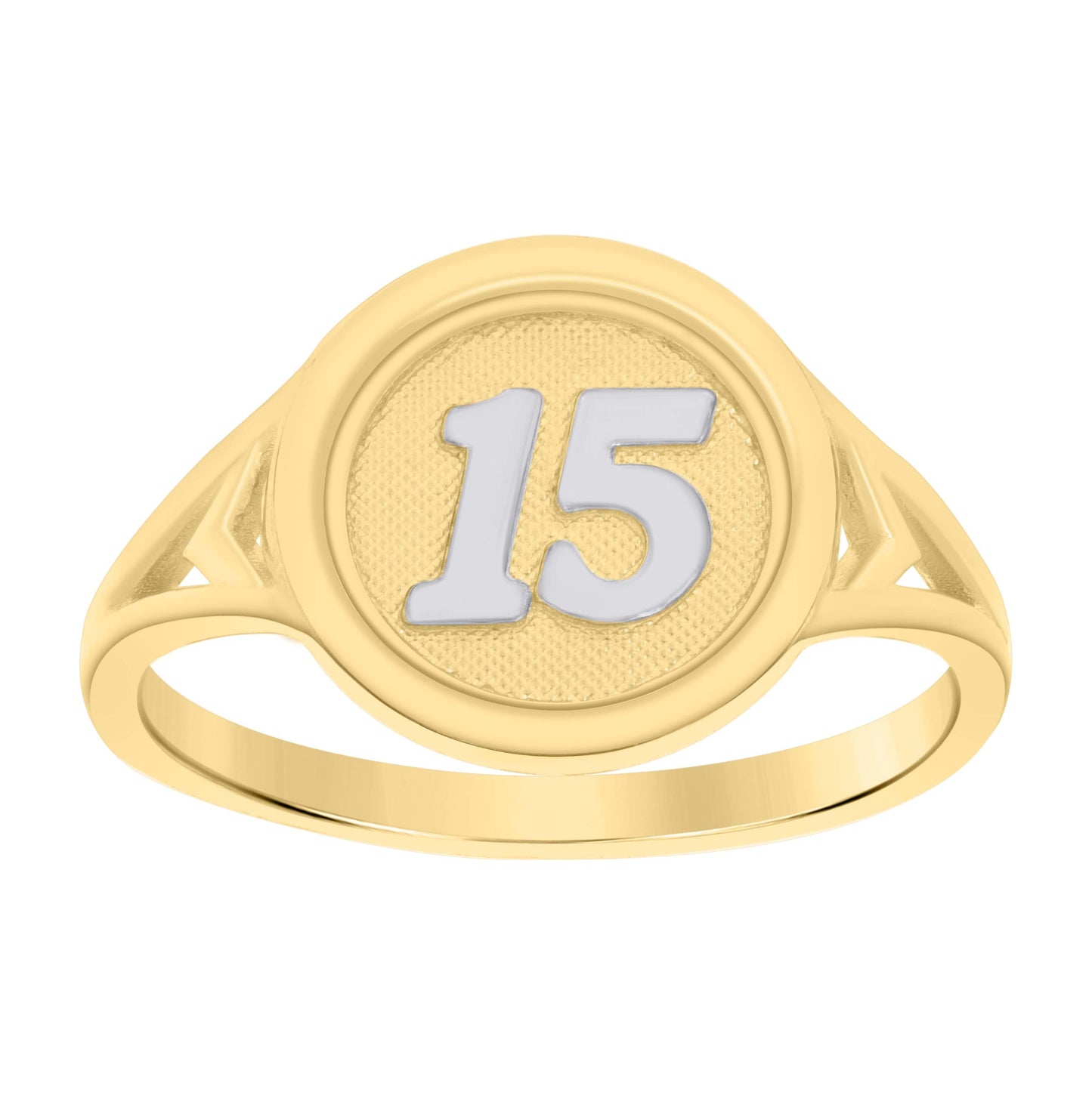 10K Two-tone Gold Womens 15 Anos Quinceanera Ring