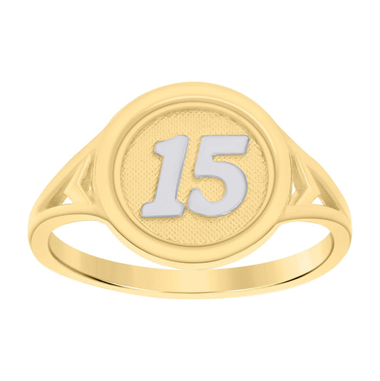 10K Two-tone Gold Womens 15 Anos Quinceanera Ring