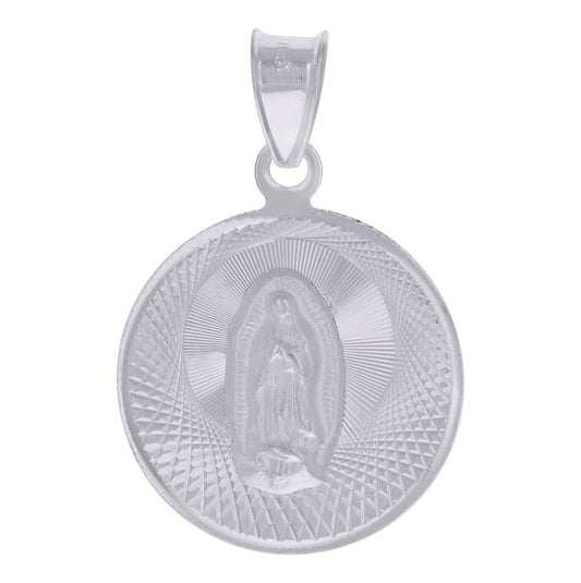 Sterling Silver Womens Guadalupe Religious Charm Pendant