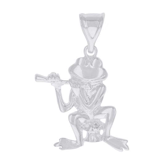 Sterling Silver Mens Frog Animal Wildlife Charm Pendant