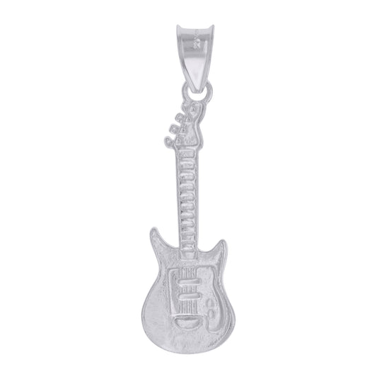 Sterling Silver Unisex Guitar Music Fashion Charm Pendant