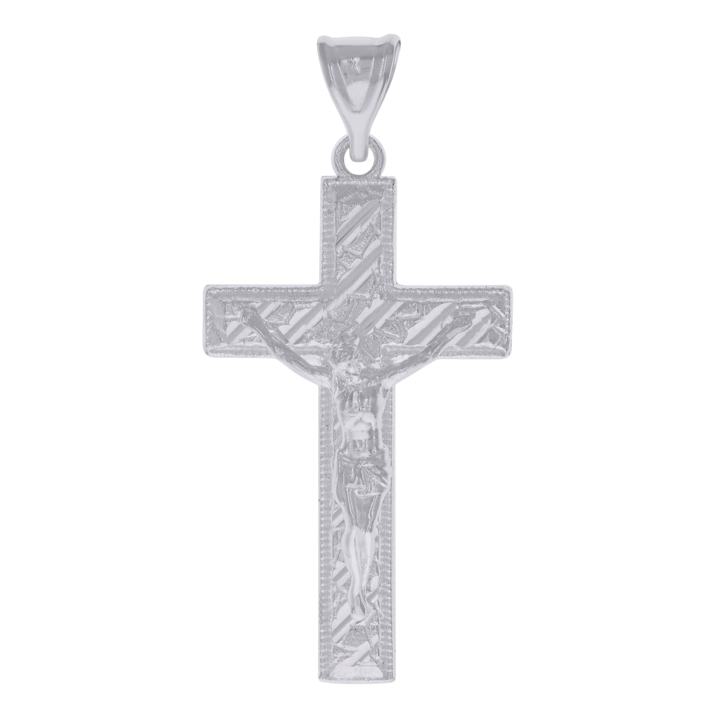 Sterling Silver Mens Crucifix Cross Religious Charm Pendant