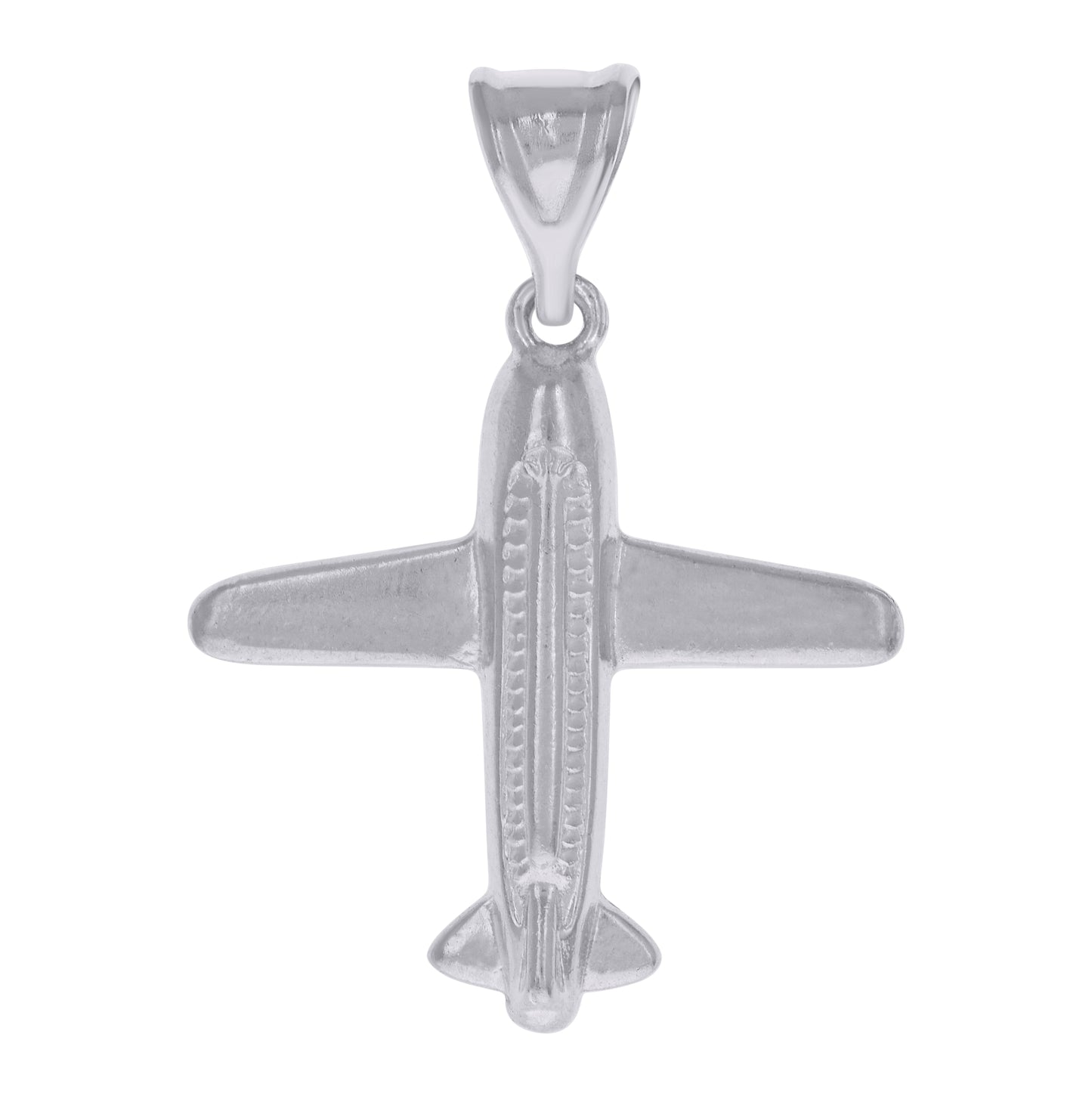 Sterling Silver Unisex Airplane Fashion Charm Pendant