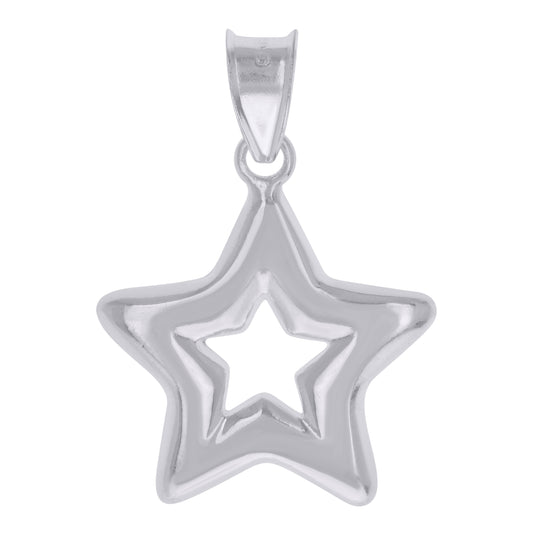 Sterling Silver Unisex Star Fashion Charm Pendant