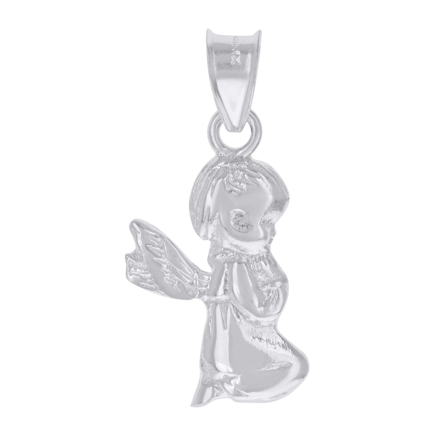Sterling Silver Unisex Angel Religious Charm Pendant