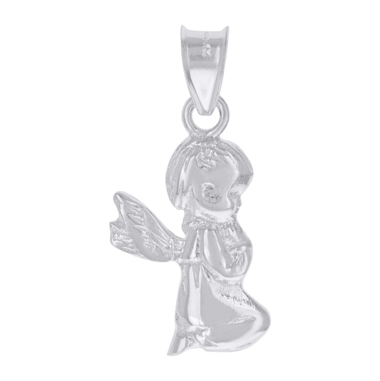 Sterling Silver Unisex Angel Religious Charm Pendant
