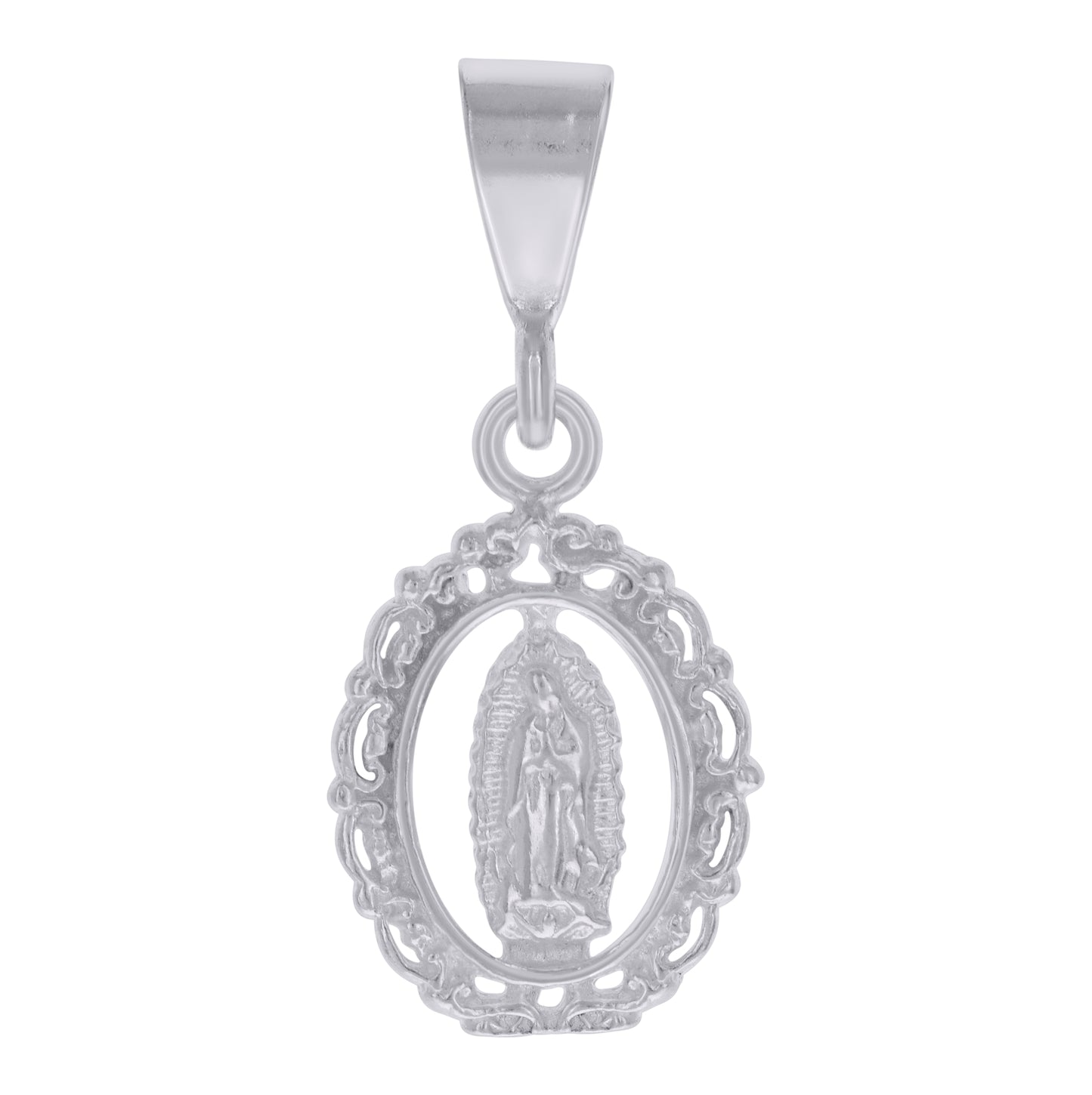 Sterling Silver Womens Guadalupe Religious Charm Pendant