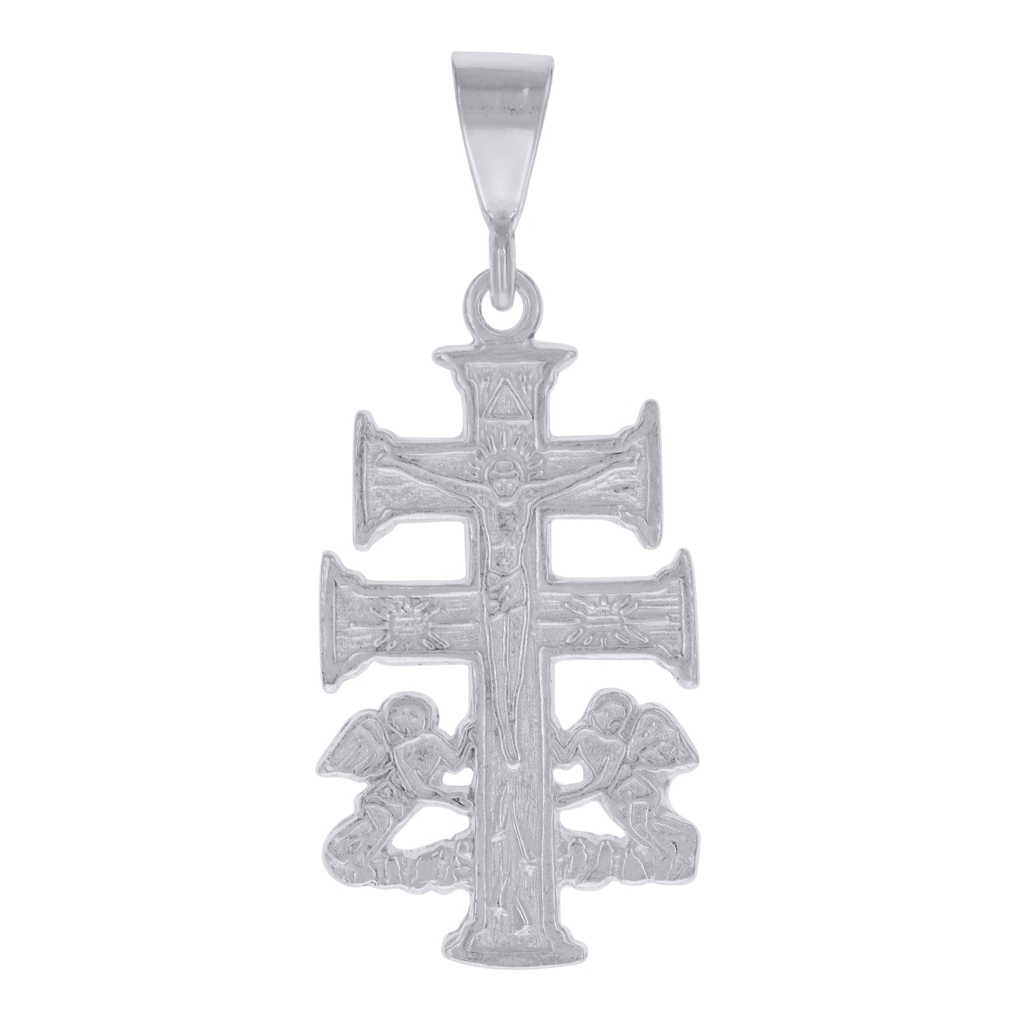 Sterling Silver Unisex Caravaca Cross Religious Charm Pendant
