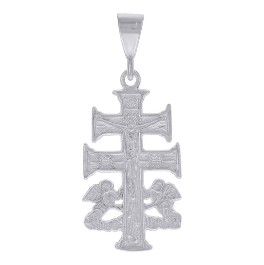 Sterling Silver Unisex Caravaca Cross Religious Charm Pendant