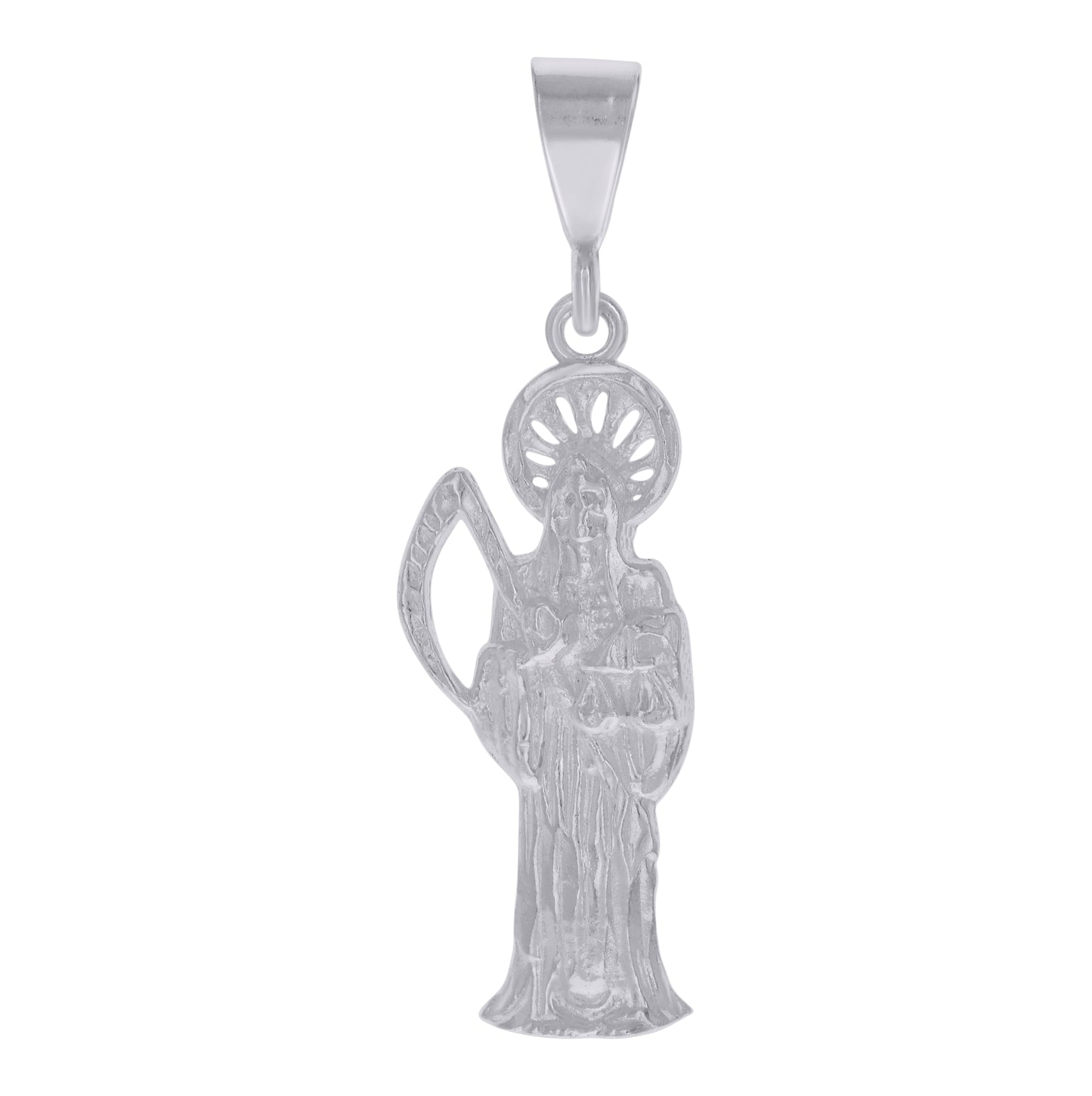 Sterling Silver Mens Grim Reaper Death Angel Religious Charm Pendant