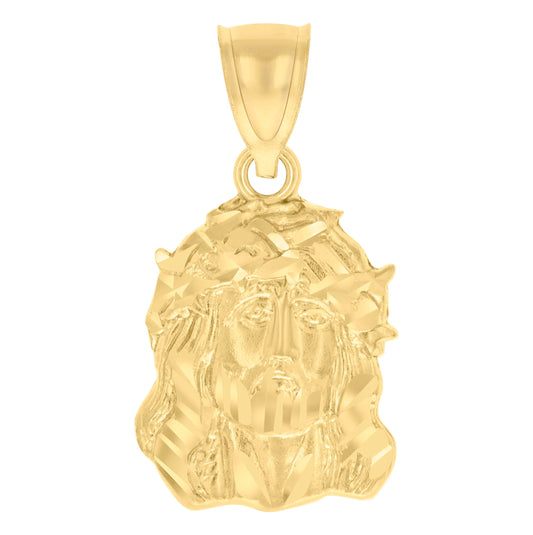 10K Yellow Gold Mens Jesus Religious Charm Pendant