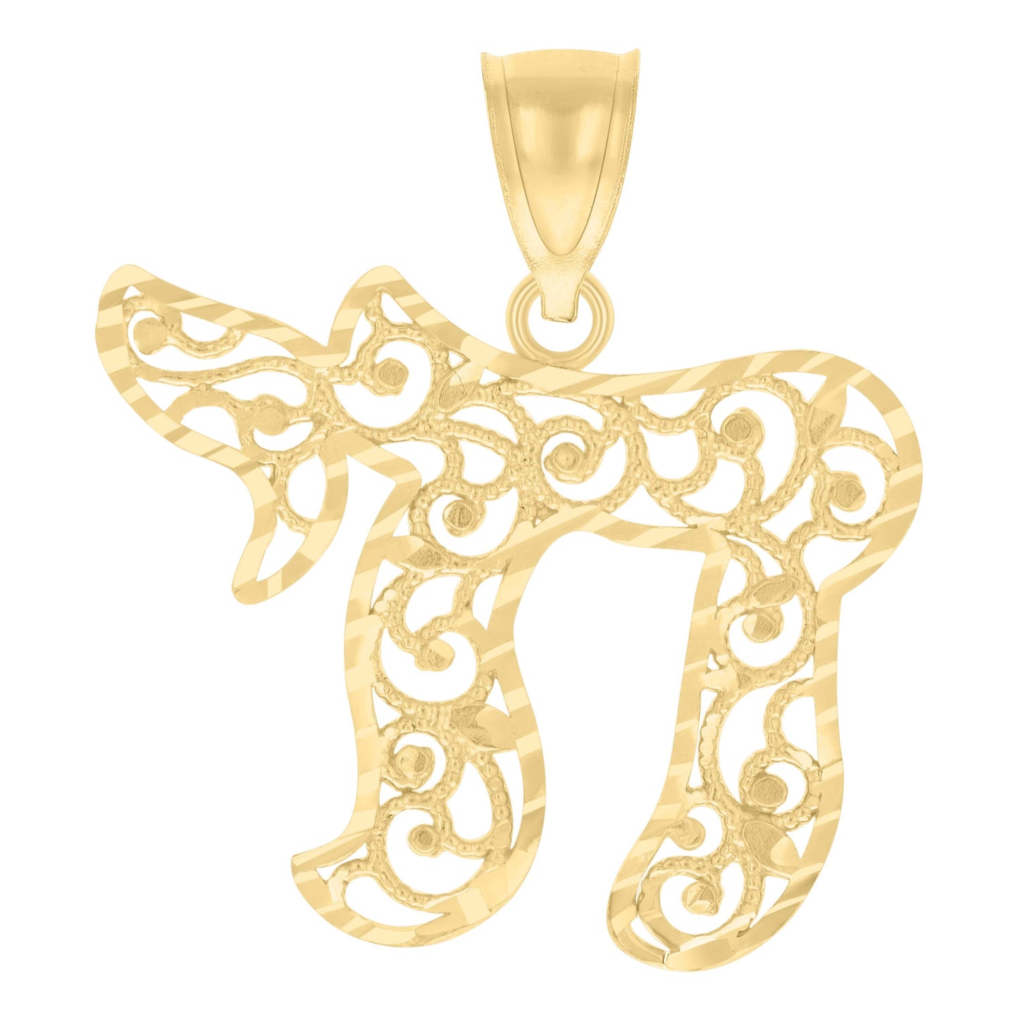 10K Yellow Gold Womens Chai Symbol Charm Pendant