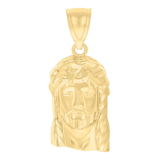 10K Yellow Gold Mens Jesus Religious Charm Pendant