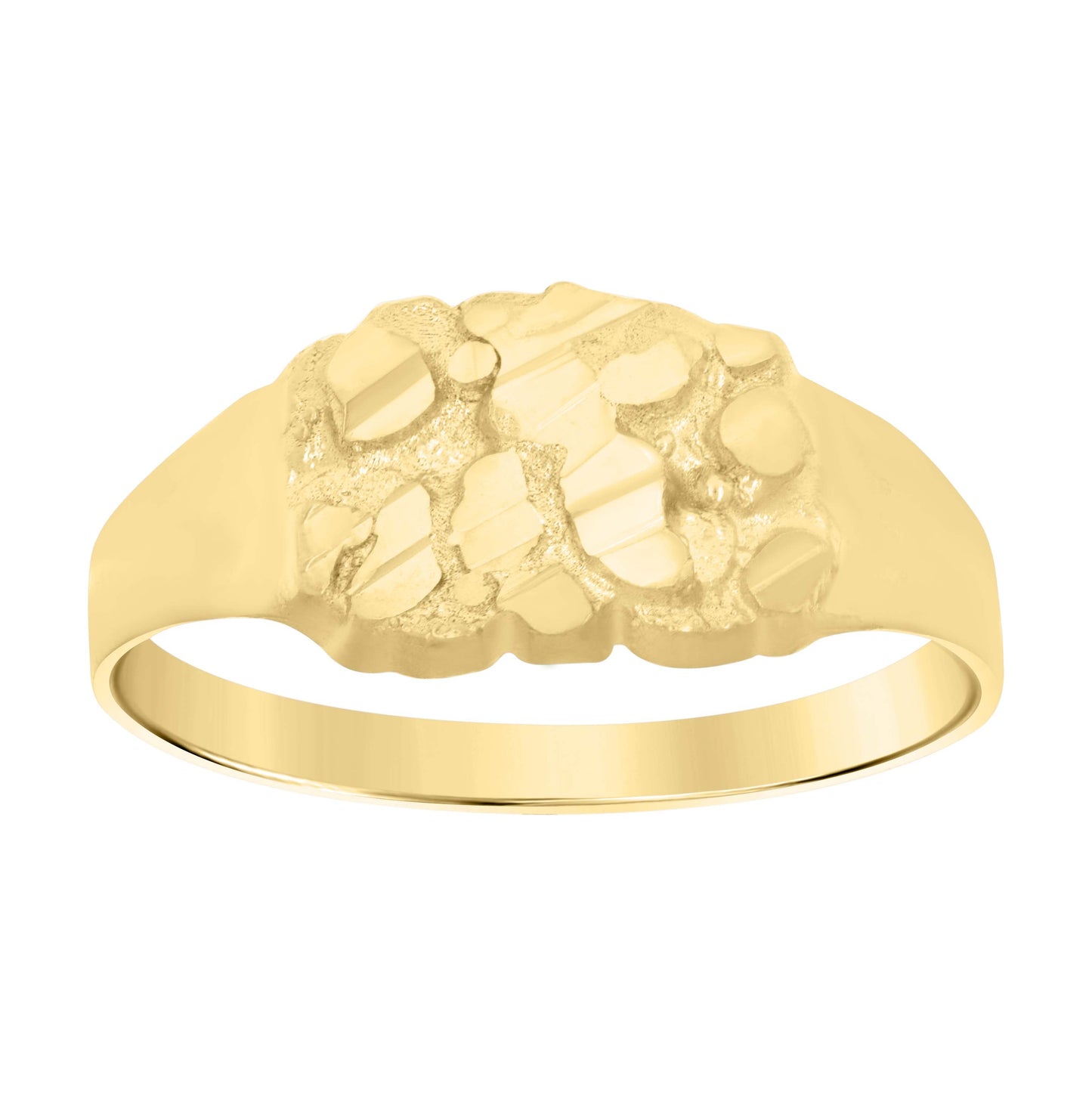 14K Yellow Gold Womens Nugget Fashion Ring