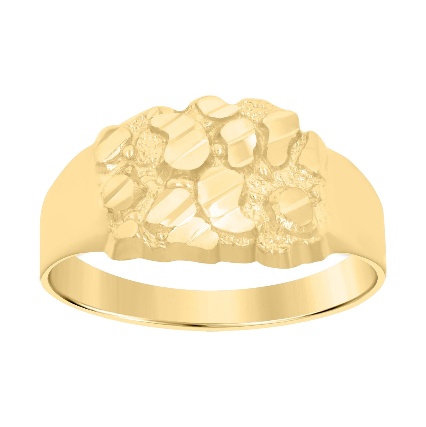14K Yellow Gold Womens Nugget Fashion Ring