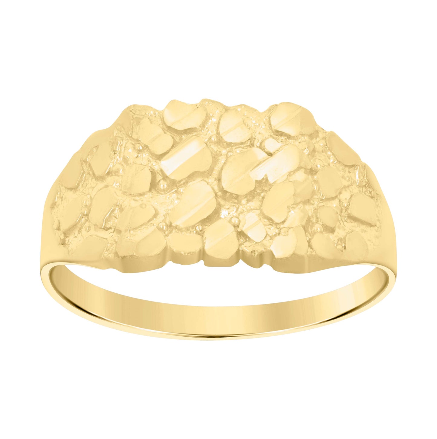 14K Yellow Gold Womens Nugget Fashion Ring
