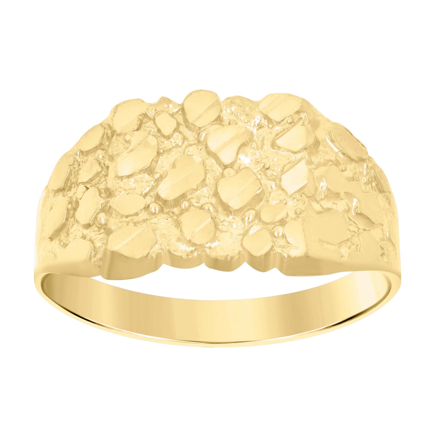 14K Yellow Gold Womens Nugget Fashion Ring