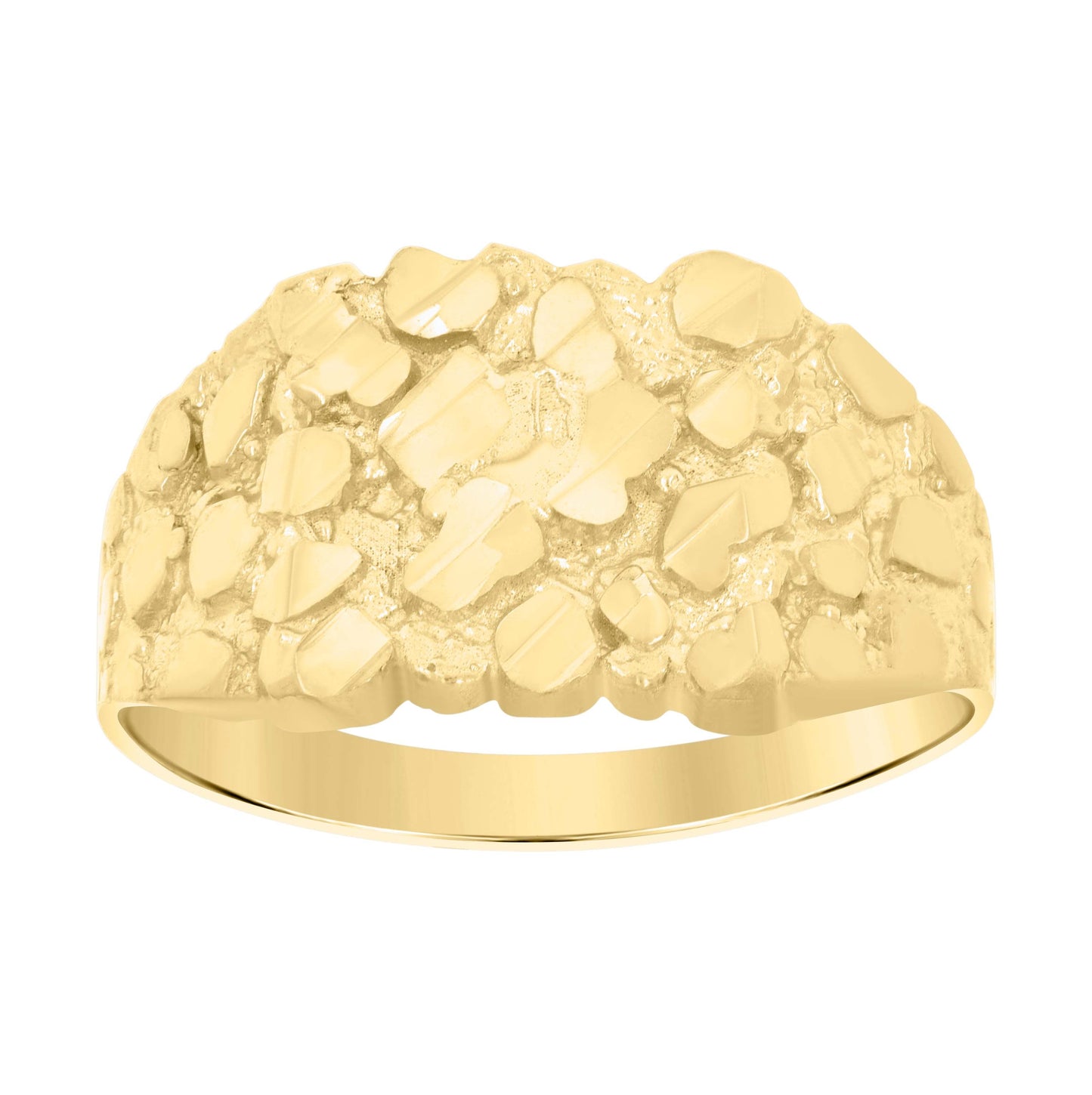 14K Yellow Gold Womens Nugget Fashion Ring