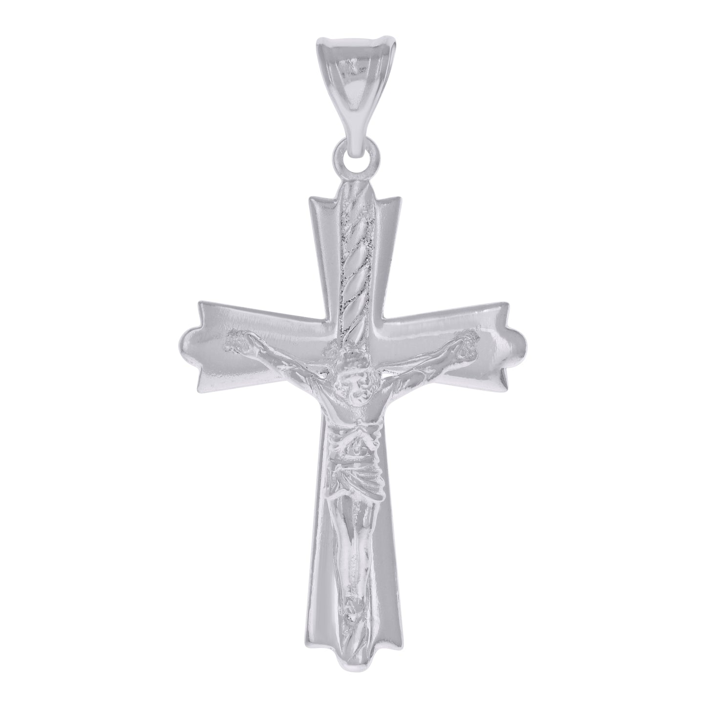 Sterling Silver Mens Crucifix Cross Religious Charm Pendant