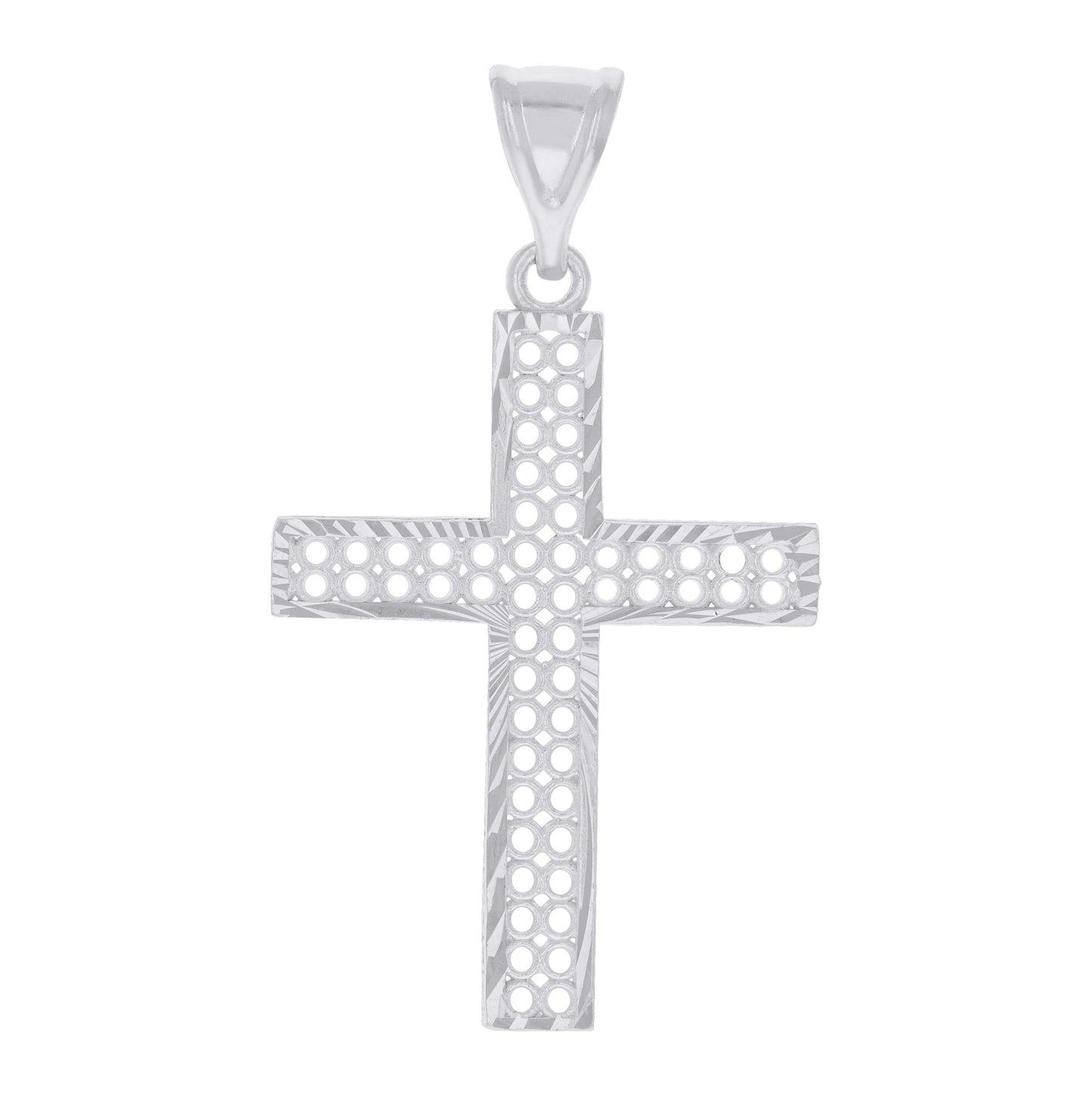 Sterling Silver Mens Cross Religious Charm Pendant