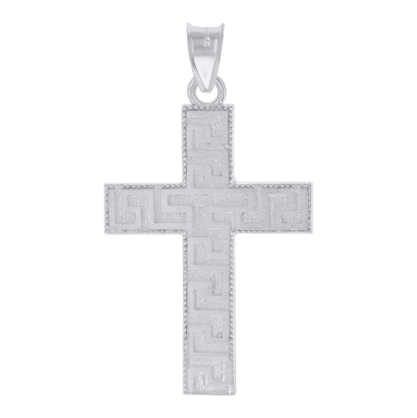Sterling Silver Mens Cross Religious Charm Pendant