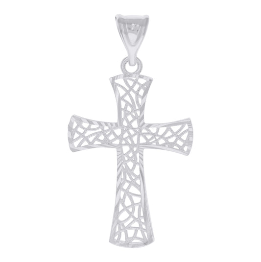 Sterling Silver Mens Cross Religious Charm Pendant