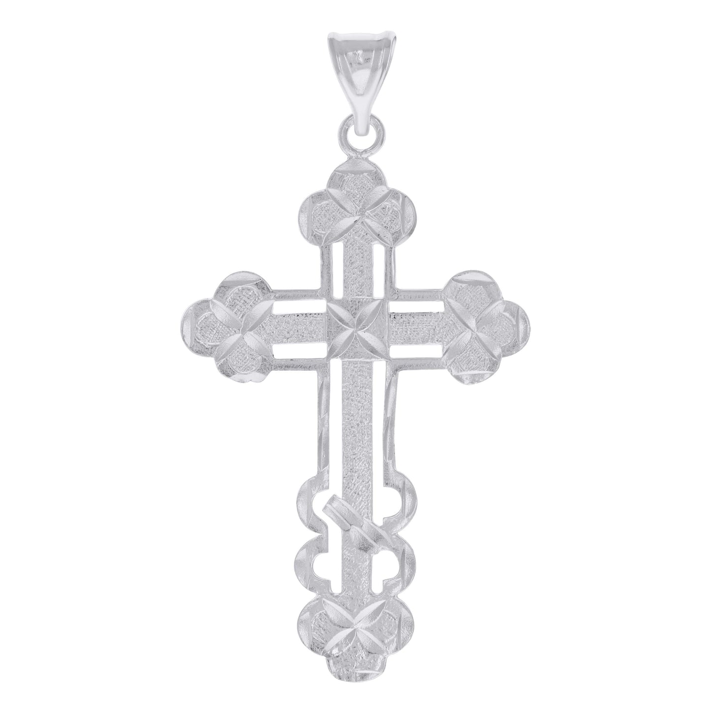 Sterling Silver Mens Cross Religious Charm Pendant