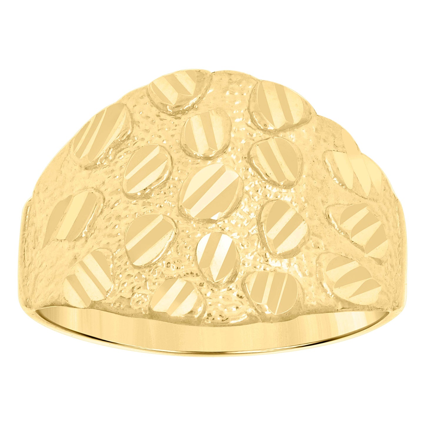 10K Yellow Gold Mens Nugget Fashion Ring
