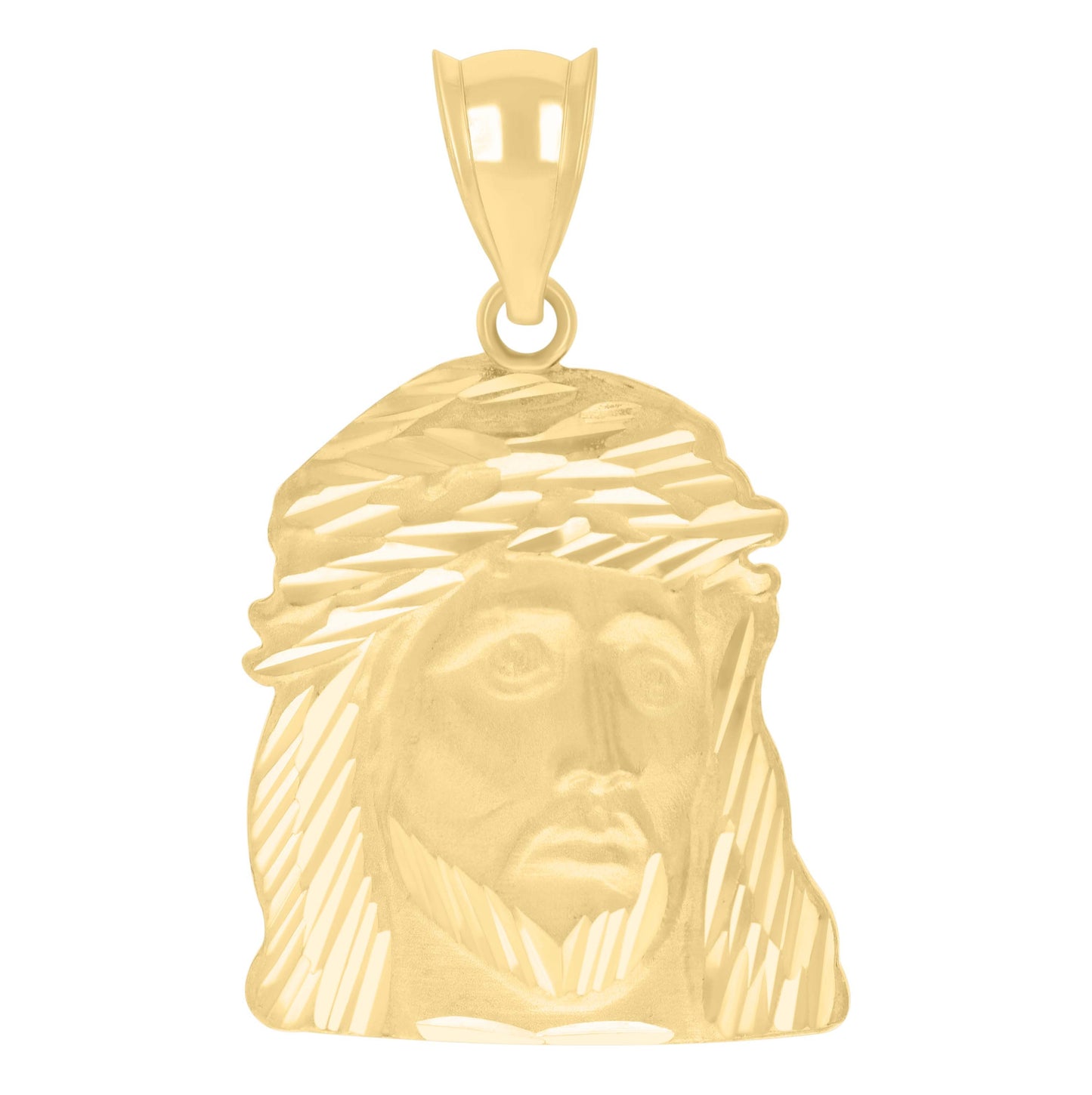 10K Yellow Gold Mens Jesus Religious Charm Pendant