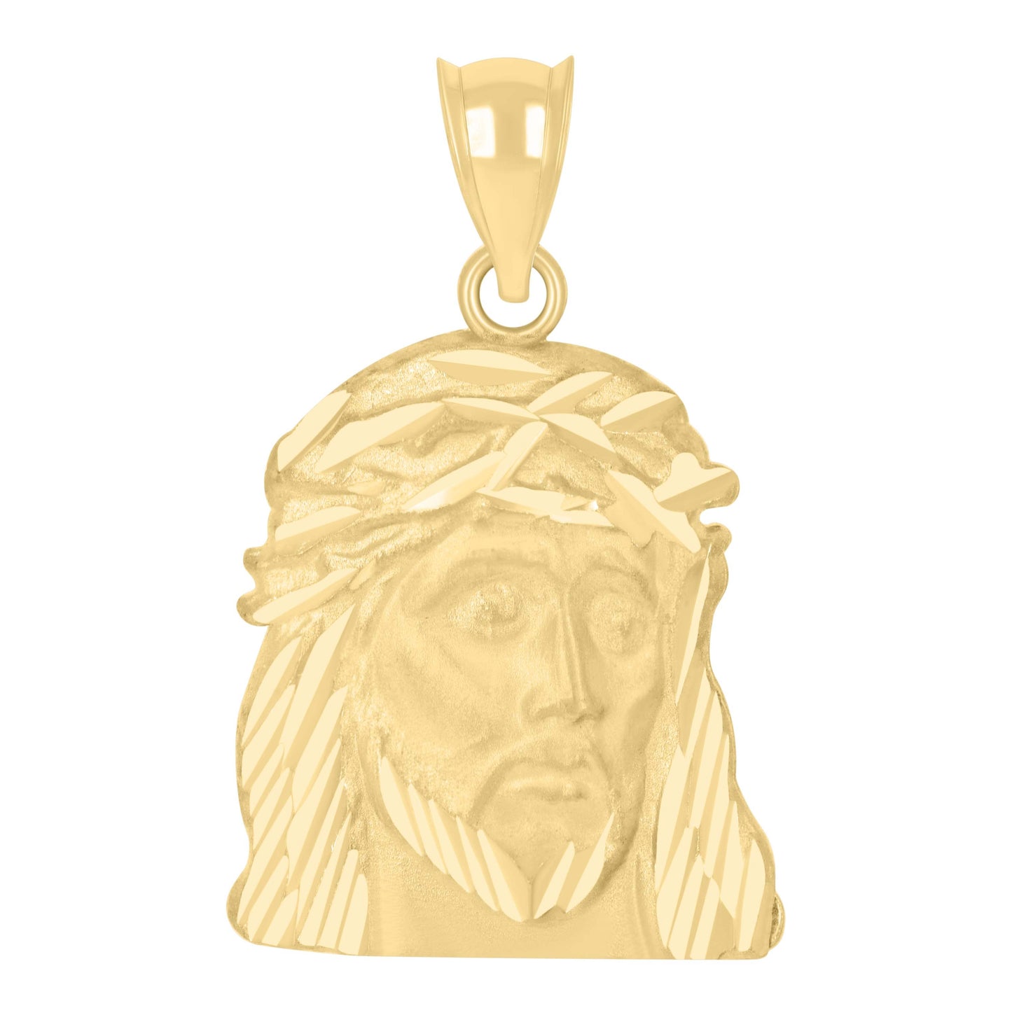 10K Yellow Gold Mens Jesus Religious Charm Pendant