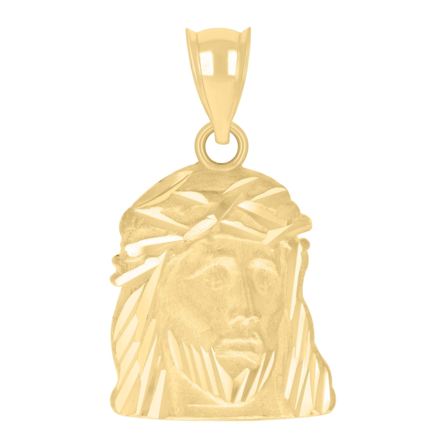 10K Yellow Gold Mens Jesus Religious Charm Pendant