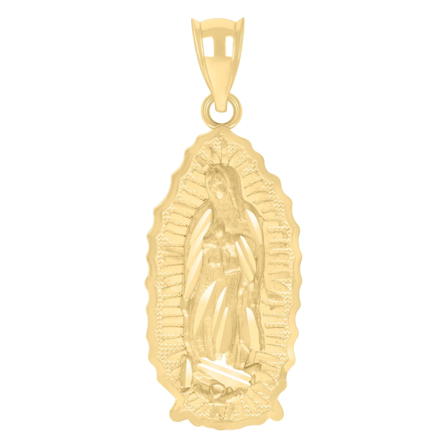 10K Yellow Gold Womens Guadalupe Religious Charm Pendant