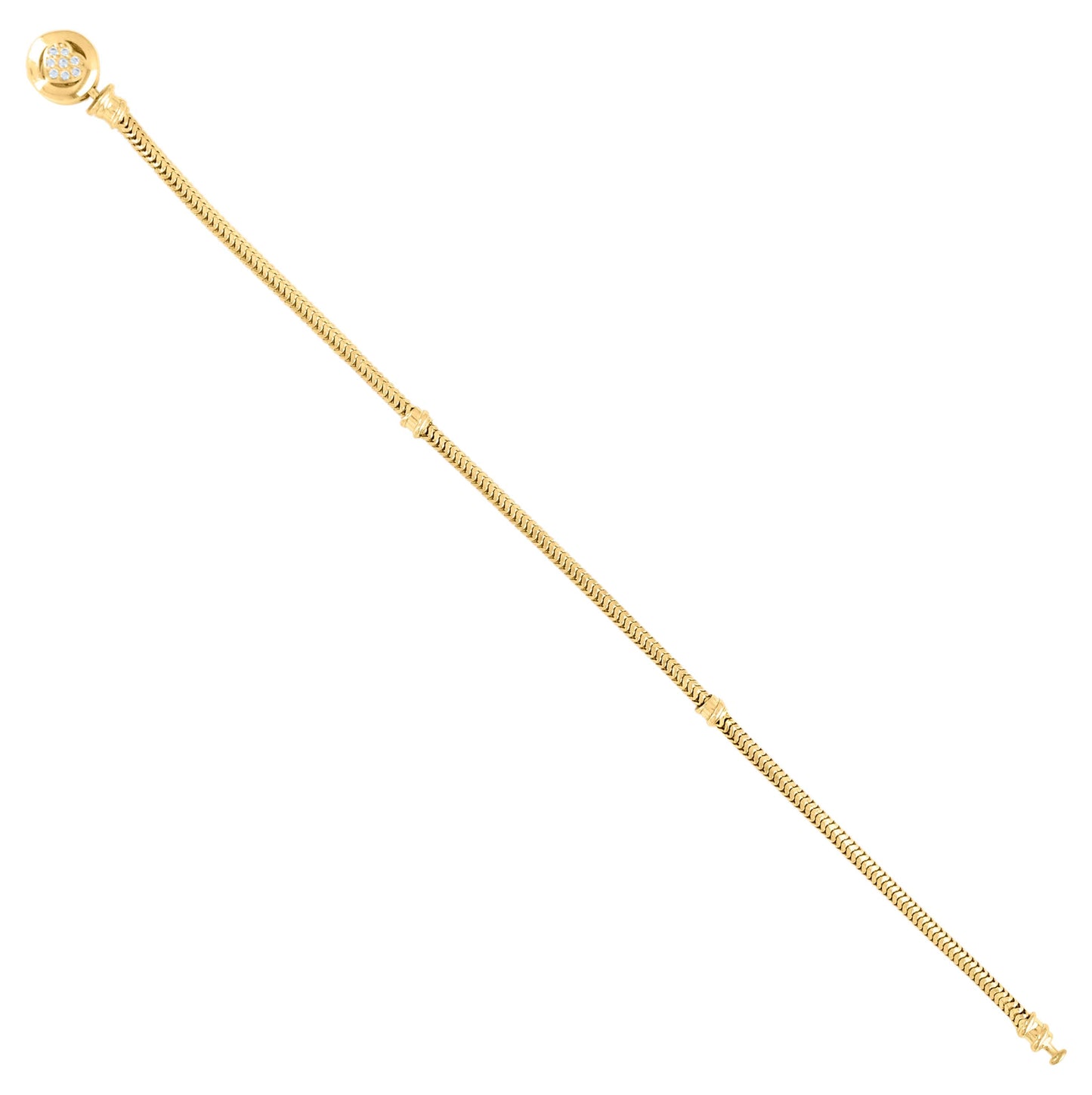 10K Yellow Gold Womens Cubic-Zirconia Fashion Beaded Bracelet Size 7 Inches