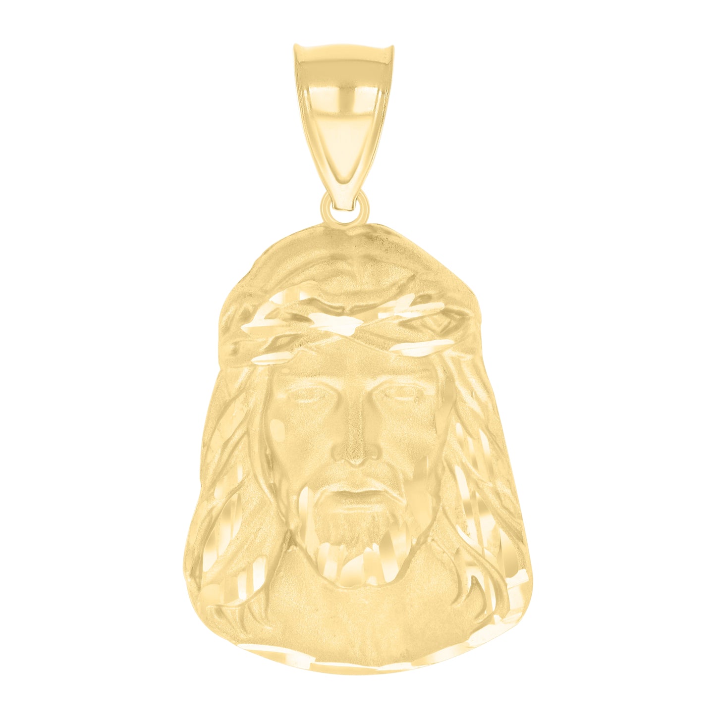 10K Yellow Gold Mens Jesus Religious Charm Pendant