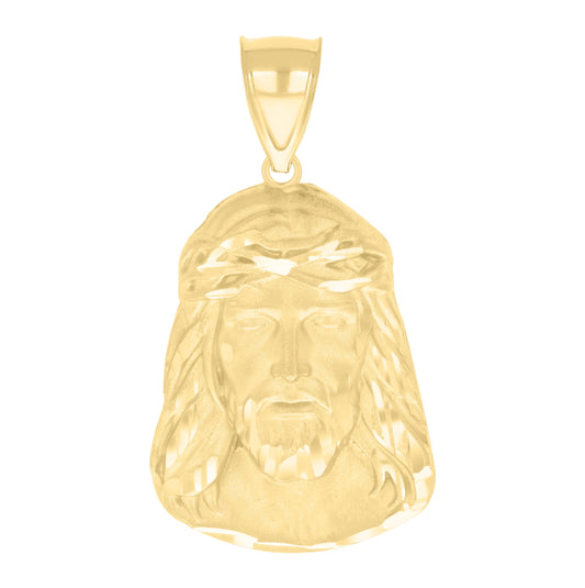 10K Yellow Gold Mens Jesus Religious Charm Pendant