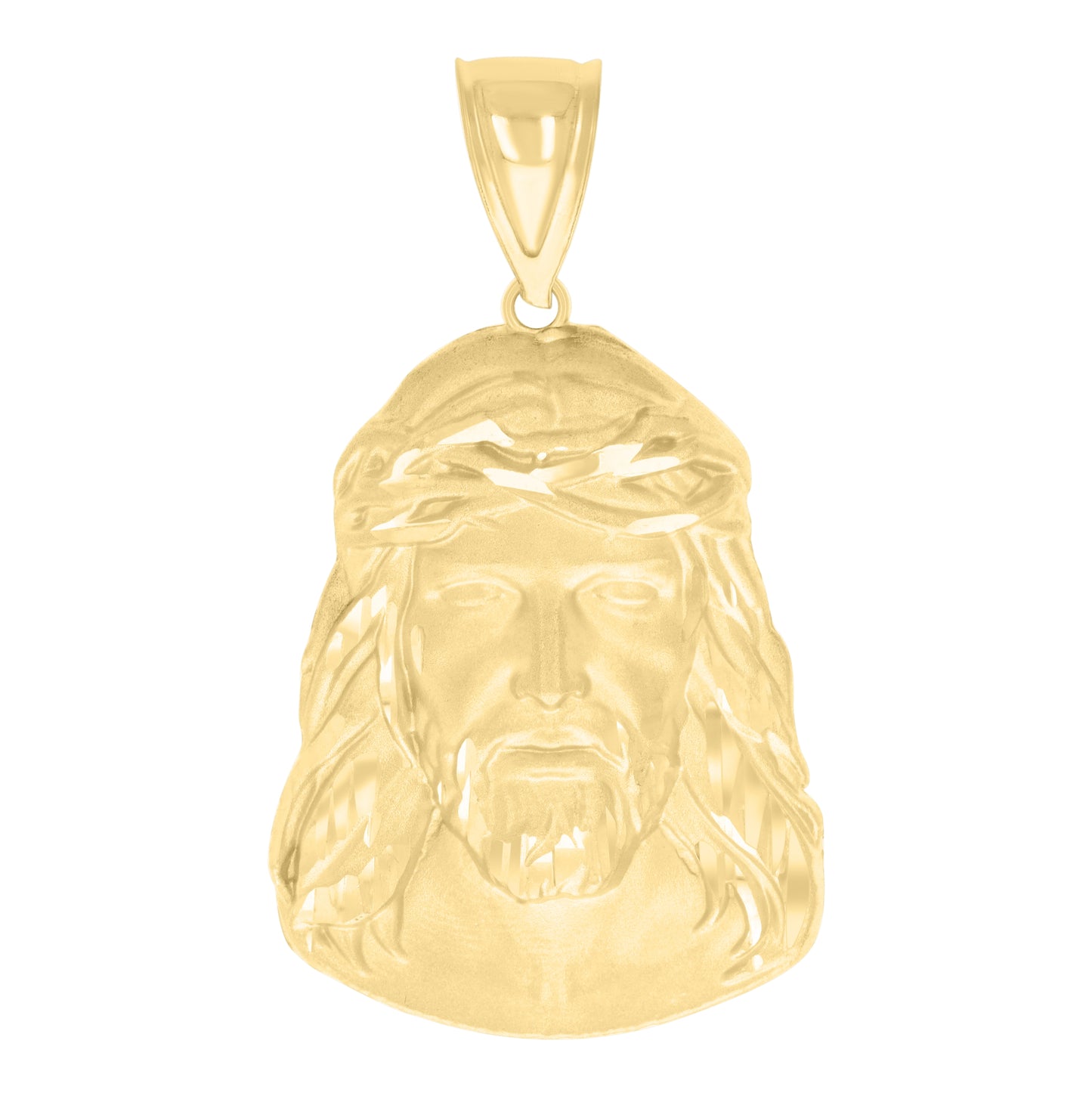 10K Yellow Gold Mens Jesus Religious Charm Pendant