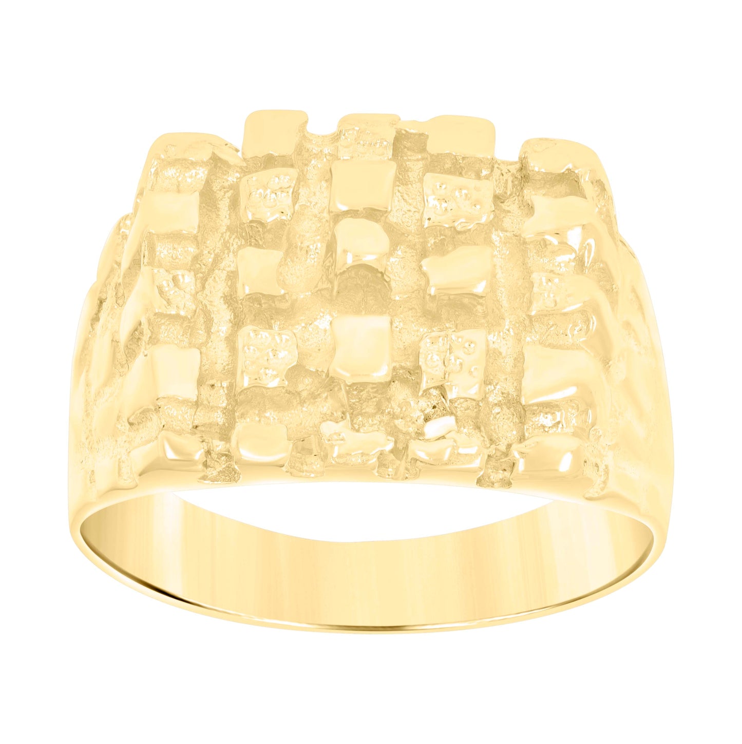 10K Yellow Gold Mens Nugget Fashion Ring
