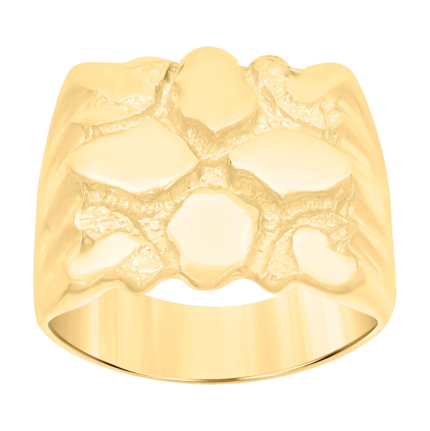 10K Yellow Gold Mens Nugget Fashion Ring