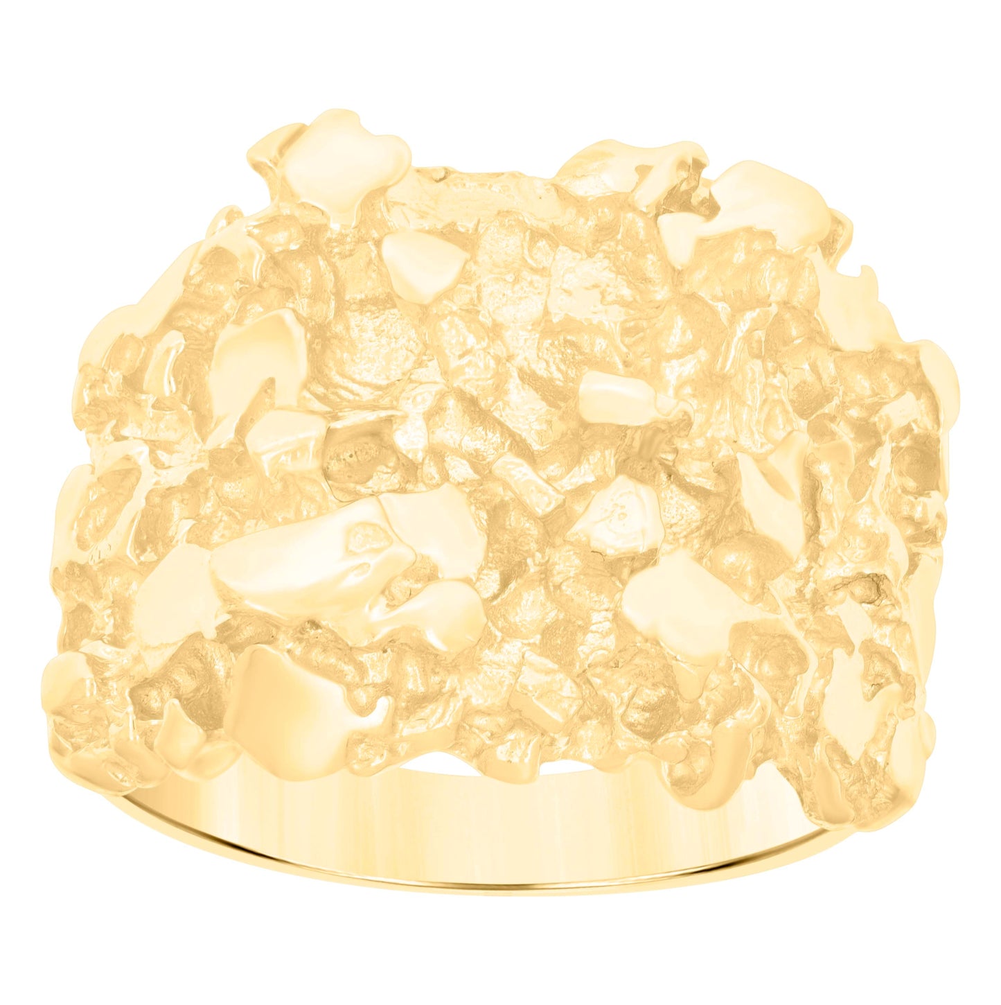 10K Yellow Gold Mens Nugget Fashion Ring