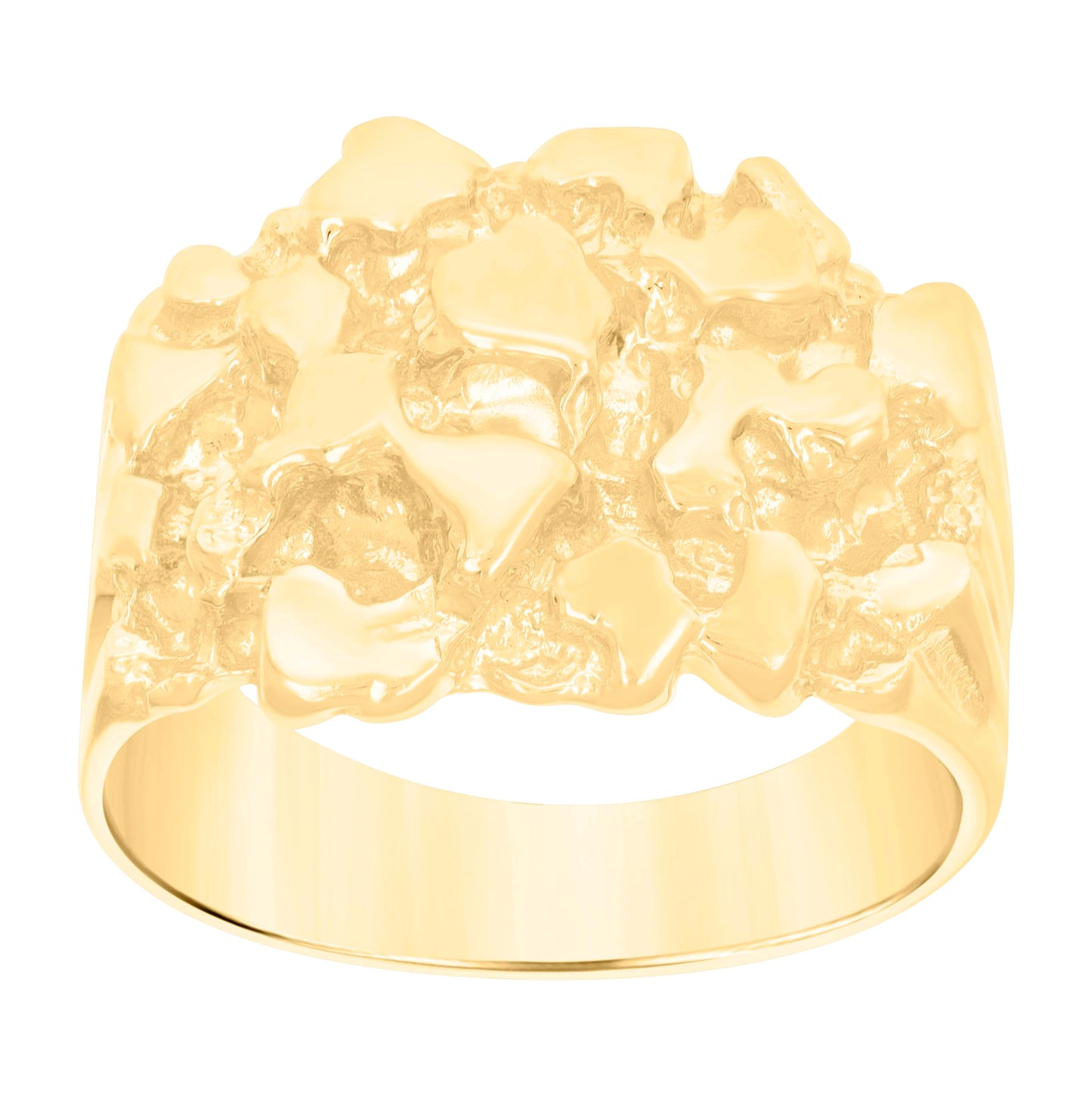 10K Yellow Gold Mens Nugget Fashion Ring
