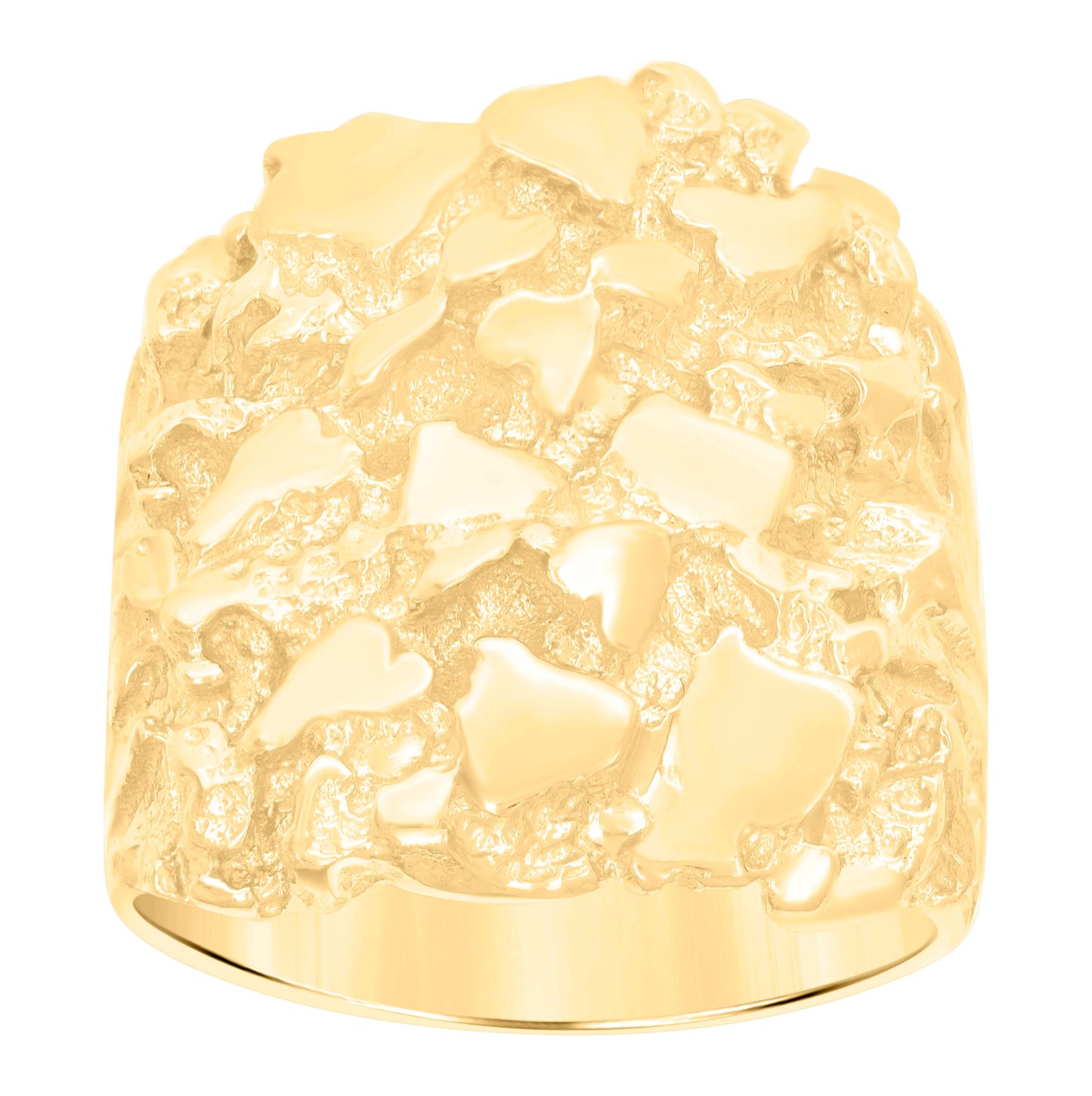 10K Yellow Gold Mens Nugget Fashion Ring