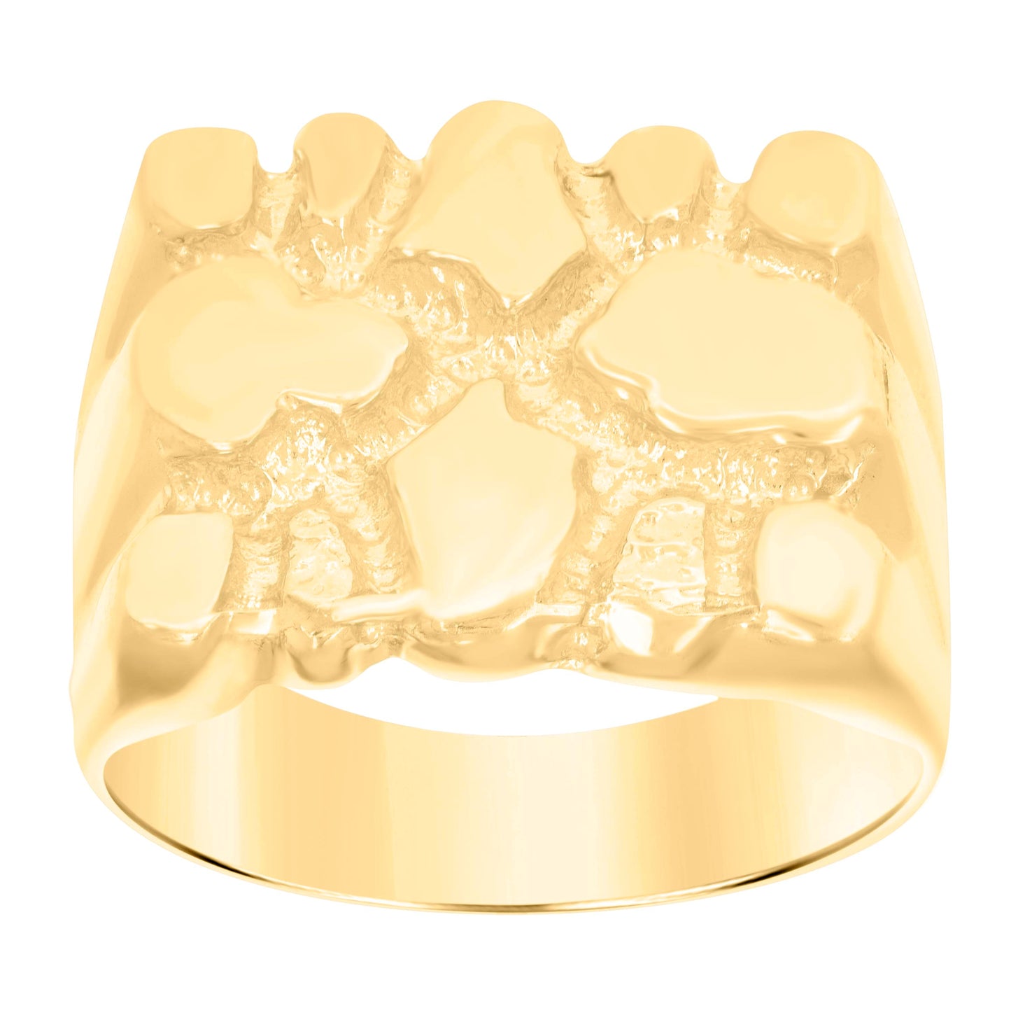 10K Yellow Gold Mens Nugget Fashion Ring