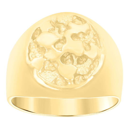 10K Yellow Gold Mens Nugget Fashion Ring