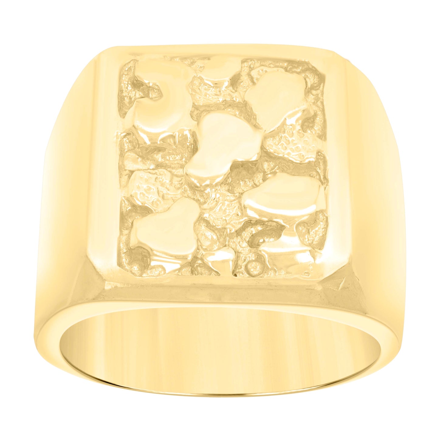 10K Yellow Gold Mens Nugget Fashion Ring
