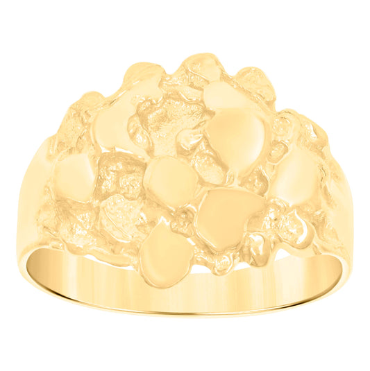 10K Yellow Gold Mens Nugget Fashion Ring