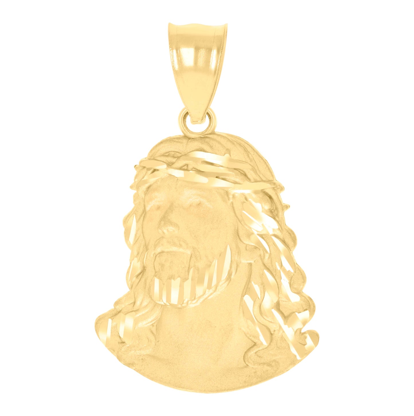 10K Yellow Gold Mens Jesus Religious Charm Pendant