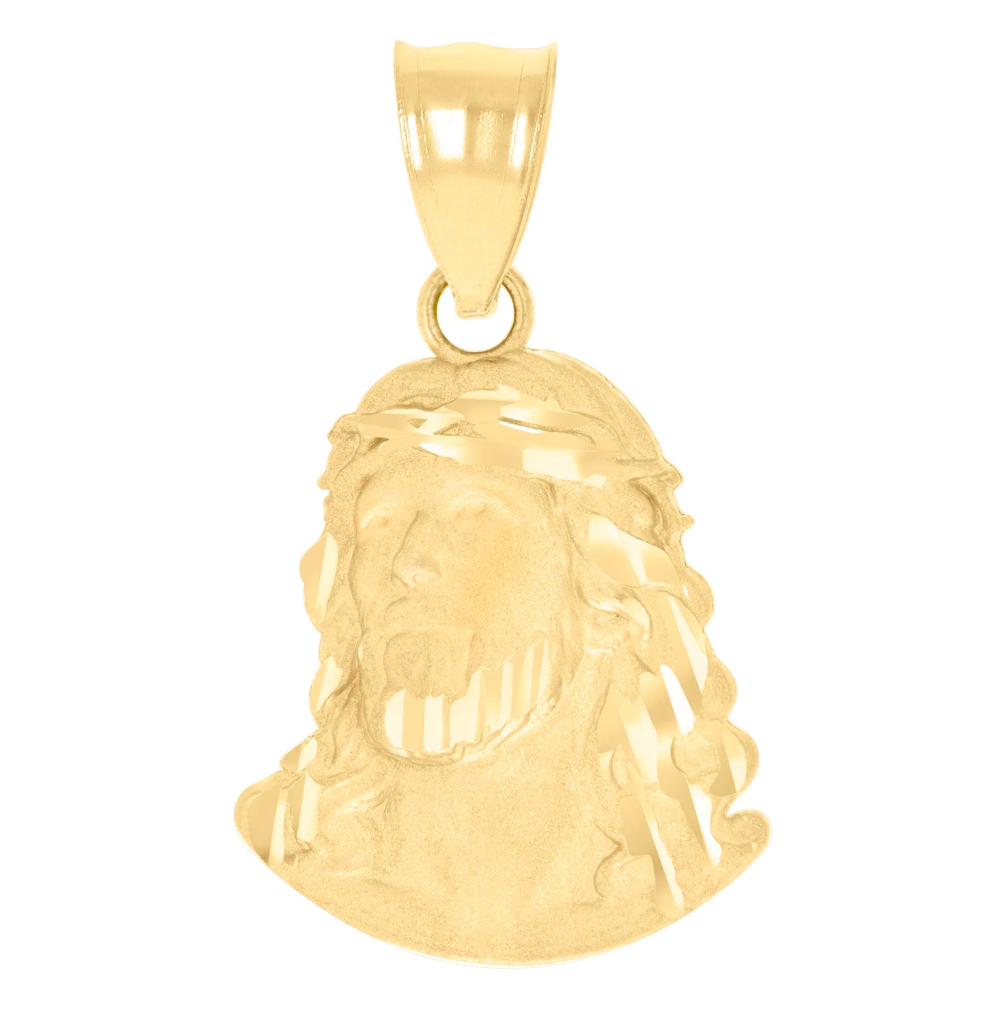 10K Yellow Gold Mens Jesus Religious Charm Pendant